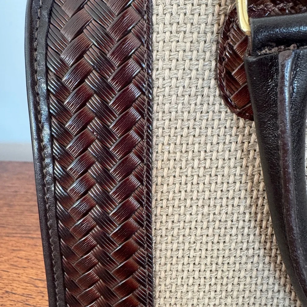 Brahmin Harbour Collection Doctor Bag Brown and Cream Vintage EUC